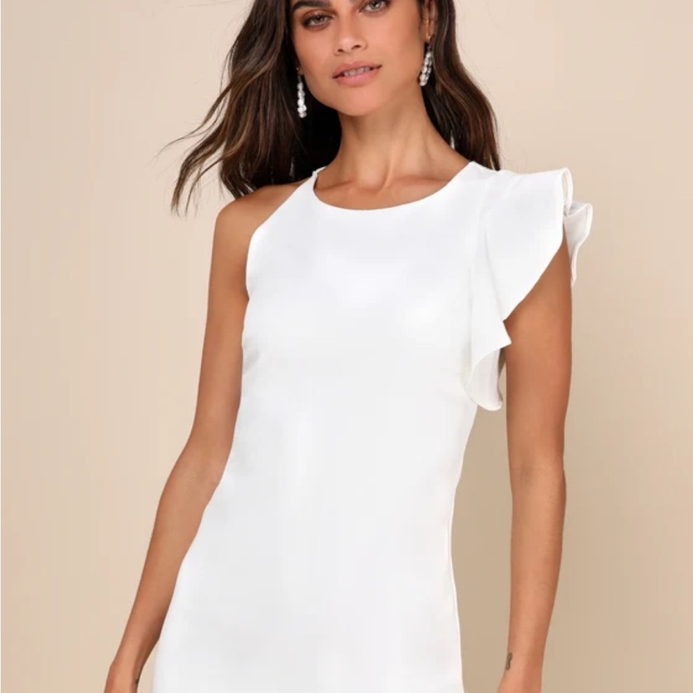 Dinah White One-Shoulder Dress